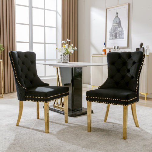 Velvet Metal Leg Dining Chair