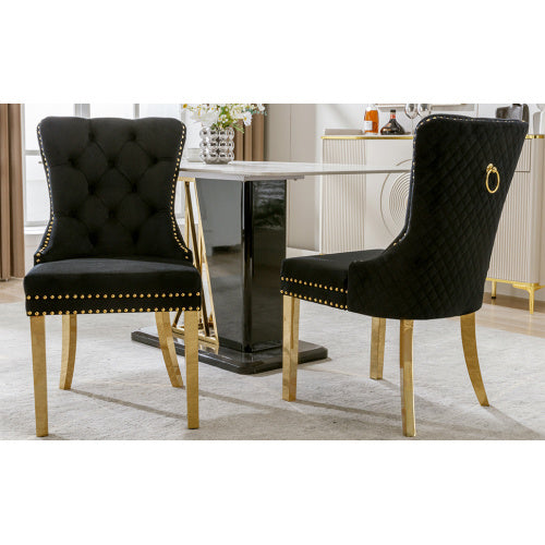 Velvet Metal Leg Dining Chair
